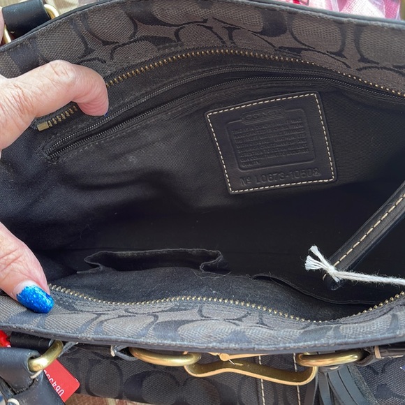 Coach CC HAMPTON Black Vintage Satchel with Brass & Belt Detail - Picture 6 of 8